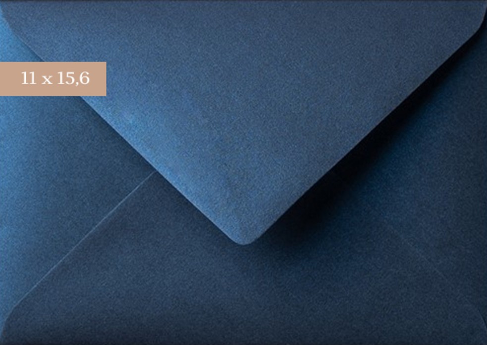 Envelop 11x15,6 donkerblauw metallic
