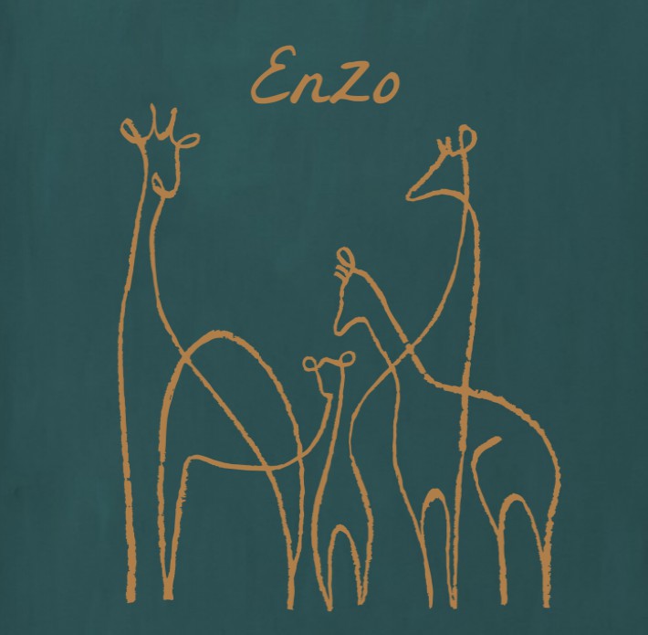Geboortekaartje giraffe lijntekening - Enzo
