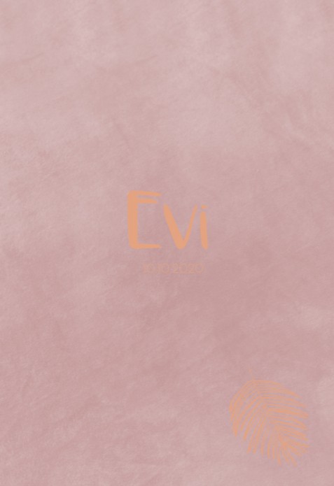 Geboortekaartje palmblad roze - Evi