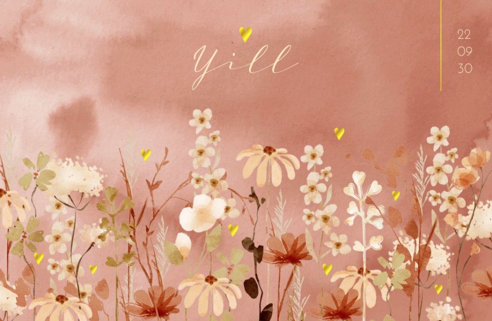 Geboortekaartje bloemen - Yill