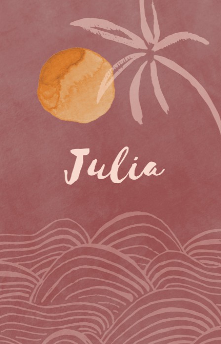 Geboortekaartje golven zon en zee - Julia