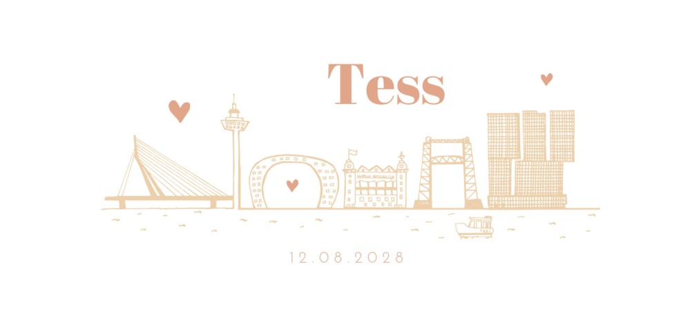 Geboortekaartje Skyline Rotterdam - Tess