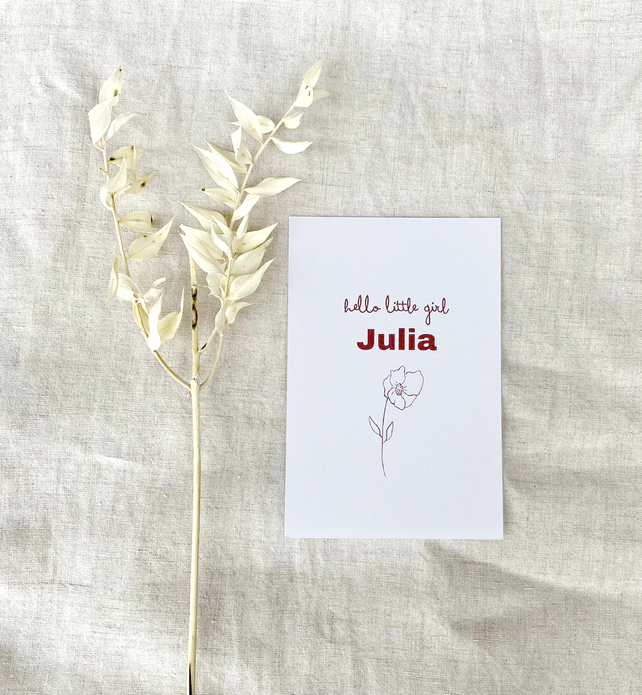 Geboortekaartje klaproos - Julia