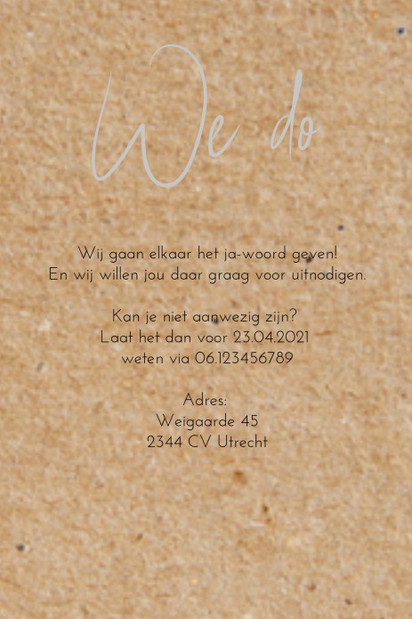 Liv en Noah Trouwkaartje