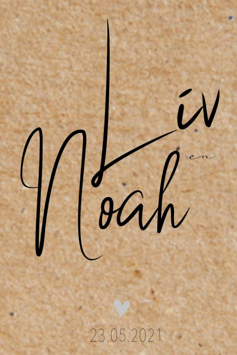 Liv en Noah Trouwkaartje voor