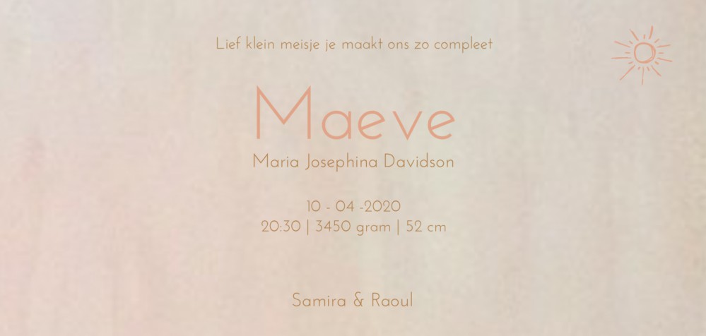 Geboortekaartje jungle meisje - Maeve