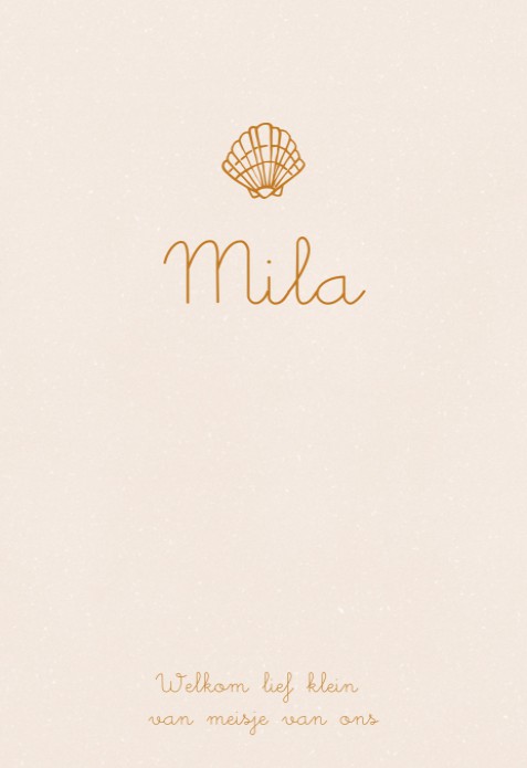 Geboortekaartje schelp - Mila