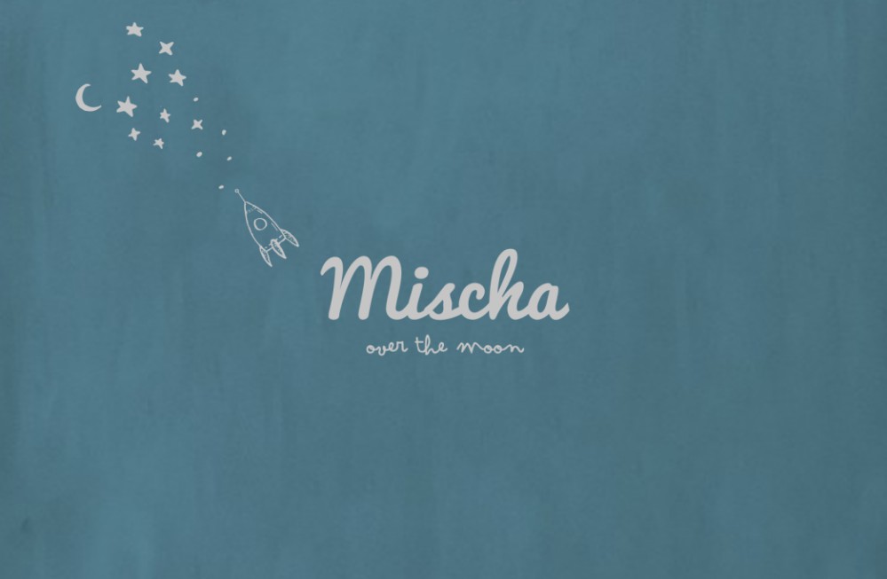 Geboortekaartje space raket - Mischa
