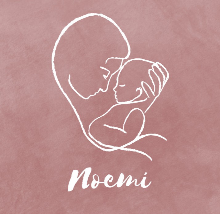 Geboortekaartje bam moeder lijntekening - Noemi