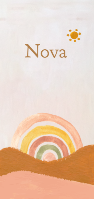 Geboortekaartje regenboog zon - Nova
