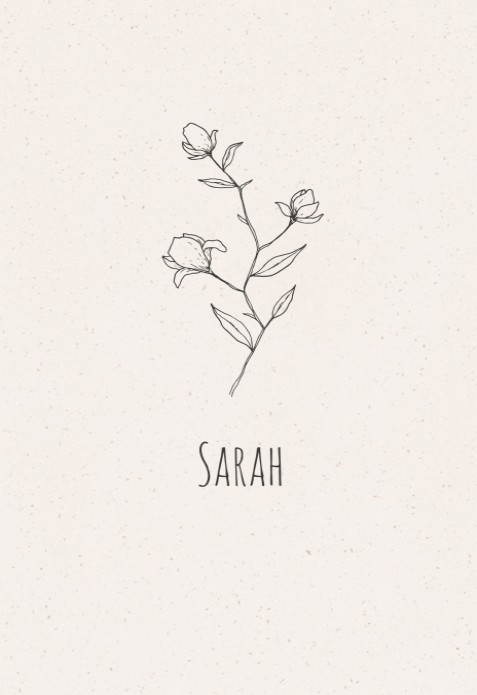 Sarah geboortekaartje bloemen voor