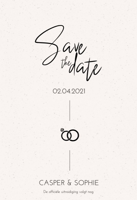 Save the date klassiek trouwkaartje