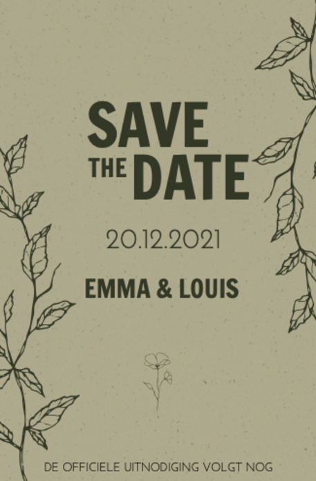 Emma Louis Save the date kaartje