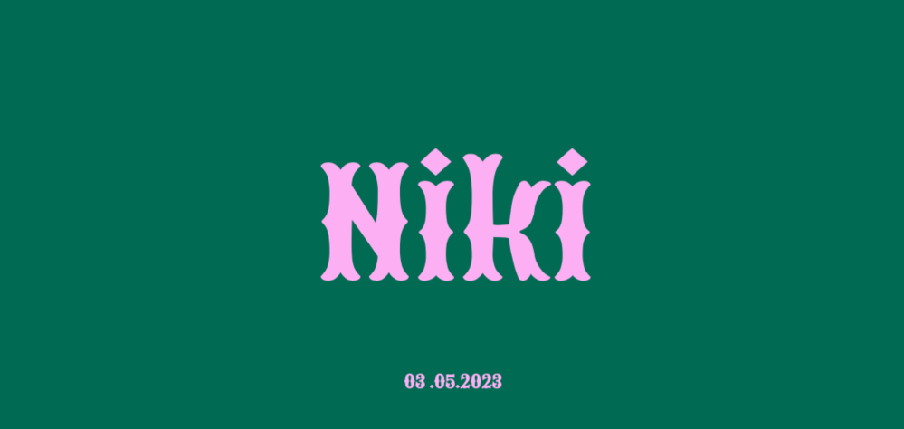 Niki gekleurd geboortekaartje voor