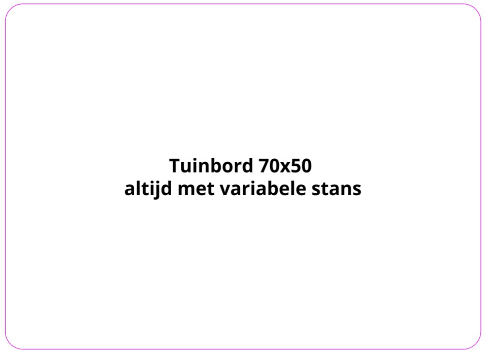 Weddingbord 70x50 - liggend