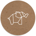 Sluitsticker olifantje origami