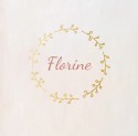 Florine geboortekaartje bloem goud