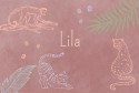 Lila jungle kaartje velvet look voor